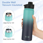 HASLE OUTFITTERS Insulated Water Bottle 22 oz Double Wall Stainless Steel Water - Image 6