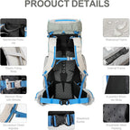 IX INOXTO 55L Internal Frame Waterproof Hiking Camping Backpack - Image 5
