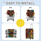 ANNA QUEEN Colorful Flower Luggage Cover, Retro Floral Suitcase Protector - Image 5