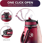 GOSWAG Insulated Sports Water Bottle, 24oz 2 Lids, Stainless Steel Water Bottles - Image 5