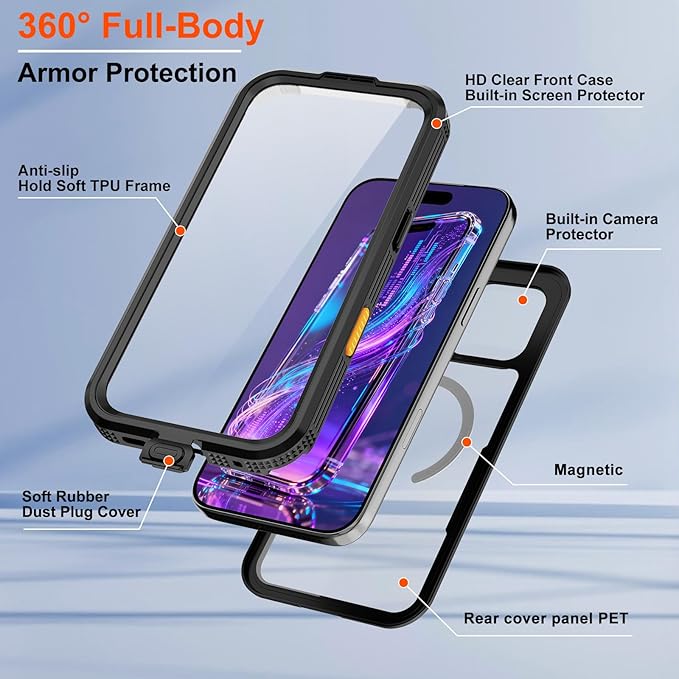 Phone Case for iPhone 17 Pro, IP68 Submersible Military Grade Waterproof - Image 9