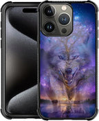 for iPhone 16 Pro Max Case, Wolves in The Woods Pattern Graphic Design Girl Boy by FKBRCL4U