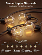 LED Outdoor String Lights, 25Ft G40 Globe Patio String Light Waterproof - Image 2