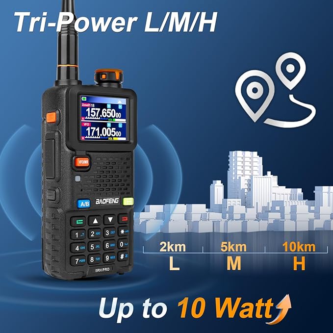 BAOFENG Radio Ham Radio Handheld 5RH PRO GPS APRS 10W Walkie Talkies Long Range - Image 7