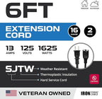 Iron Forge Cable 6 ft Black Extension Cord, 6 Foot Extension Cord - Image 2