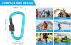 10 Pack Aluminum D Ring Key Rings Hiking Clips Locking Carabiner - Image 2