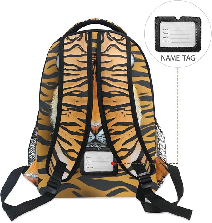 Wamika Tiger Kids Backpack Zebra Giraffe School Backpacks Boys Girls Preschool - Image 6