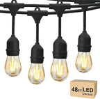 Svater 48 FT Outdoor String Lights 2W, Commercial Grade Patio Light by Svater