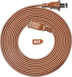 Brown Extension Cord 10FT Flat Extension Cord by Jplenty
