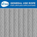 TECEUM Cotton Rope 3/16” – 100 FT – Strong All-Purpose Braided Rope – Natural - Image 9