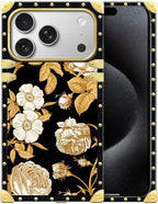 for iPhone 17 Pro Case Luxury Golden Decoration by Unknown