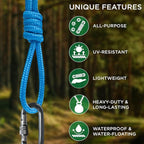 TECEUM Rope – 90 Feet x 1/4 Inch – Sky Blue – Strong All-Purpose Utility Rope – - Image 4