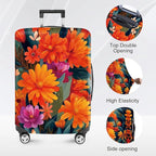 ANNA QUEEN Boho Floral Luggage Cover, Spring Orange Flower Pattern Suitcase - Image 2
