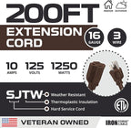 Iron Forge Cable Outdoor Brown Extension Cord 200 ft - Image 2