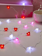 Red Pink White Heart Fairy Lights Battery Operated - Image 7