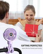 buywoo Portable Stroller Mini Fan, Small Rechargeable Personal Fan, Travel - Image 7