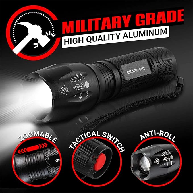 GearLight LED Flashlight Bright, Zoomable Tactical Flashlights - Image 2