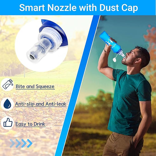 2 Pack Soft Water Bottle, TPU Collapsible Flask Foldable Bottles - Image 2