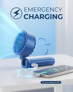 Handheld Fan, Portable Fan, 4000mAh Rechargeable Personal Fan, 180° Foldable - Image 4
