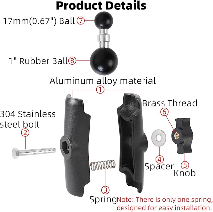 1 inch to 17mm Ball Adapter - Image 4