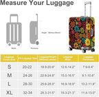 ANNA QUEEN Colorful Flower Luggage Cover, Retro Floral Suitcase Protector - Image 4