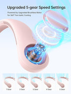 JISULIFE Portable Neck Fan, Hands-Free Bladeless, 5 Speeds, 4000 mAh Battery - Image 3