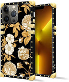 Compatible with iPhone 13 Pro Max Case, Blooming Rose Golden Flower Luxury - Image 2