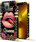 Compatible with iPhone 13 Pro Case, Glitter Red Rose Queen Leopard Lipstick - Image 2