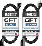 IRON FORGE CABLE 2 Pack of 6 Ft Outdoor Extension Cords by IronForgeCable