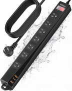 Outdoor Power Strip Weatherproof IPX6, 1625W/13A 15 Ft Extension Cord by Iwister