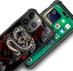 for iPhone 14 Pro Case, Entwined Rose Snake Pattern Graphic Design Girl Boy - Image 2