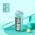 POWCAN 18 oz Insulated Water Bottle: 2-in-1 Push-Button Spout & Quick-Flip Straw - Image 3