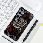 for Samsung Galaxy S24 S25 Case, Entwined Rose Snake Pattern Graphic Design - Image 7