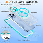 WIFORT Waterproof Phone Case for iPhone 15 Pro Teal | IP68 Underwater, Built-in - Image 6