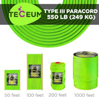 TECEUM 5/32" Paracord Rope 1000 – 1000ft / 200ft / 100ft / 50ft – Tactical - Image 9