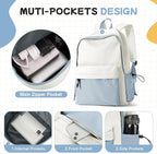 BJLFS Blue White Backpack for Women Men, Gym Backpack for Women Foldable - Image 4