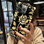 Compatible with iPhone 12 Pro Max Case, Shine Gold Rose Luxury Golden Decoration - Image 6