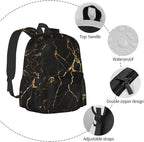 cfpolar 17 Inch Backpack Black & Gold Marble Art Laptop Bag Shoulder Bag School - Image 5