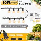 10FT Outdoor String Lights - Image 4