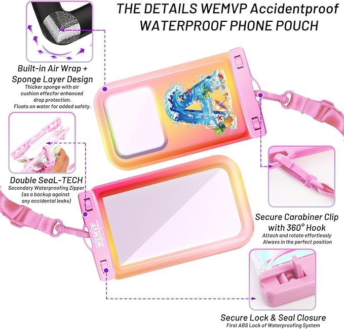 Personalized Initial Waterproof Phone Pouch Case - Image 3