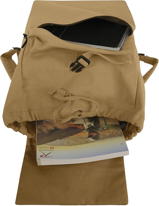 Rothco Canvas Daypack – Heavy-Duty Cotton Canvas Backpack - Image 3