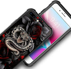 for iPhone 7/8 Case, Entwined Rose Snake Pattern Graphic Design Girl Boy Soft - Image 3