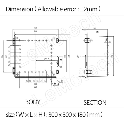 LeMotech Electrical Box, IP67 Waterproof Hinged Clear Cover Stainless Steel - Image 7