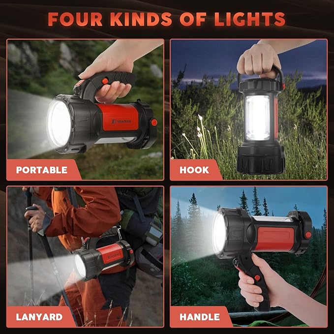 AlpsWolf Camping Lantern Rechargeable, 2 Pack Same LED Flashlight Spotlight - Image 3