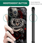 for iPhone 16 Pro Case, Entwined Rose Snake Pattern Graphic Design Girl Boy - Image 2