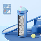 POWCAN 24 oz Metal Sports Water Bottle: 2-in-1 Push-Button Spout & Quick-Flip - Image 3