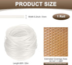 M METERXITY 1-Pack Wicker Repair Kit, 5mm x 66ft/20m Plastic Flat Rattan - Image 3