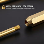 Tiezzi 6 Pack Gold Carabiner Key Ring Clip, Premium Brass Screw Locking - Image 5