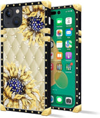 Compatible with iPhone 14 Case, Sunflower Diamonds Leather Luxury Golden - Image 2
