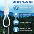 TECEUM Cotton Rope 3/16” – 300 FT – Strong All-Purpose Braided Rope – Natural - Image 4